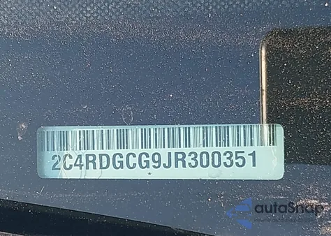 2018 Dodge Grand Caravan Sxt из США, поврежденный, VIN 2C4RDGCG9JR300351